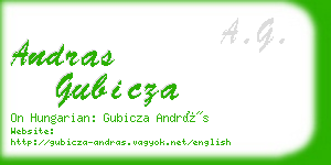 andras gubicza business card